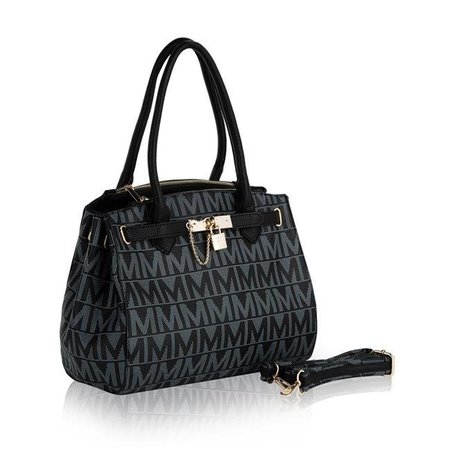 WEIRD GIRAFFE GAMES MKF Collection by Mia K. MKF-BM3373BK Wilma Satchel Bag - Black MKF-BM3373BK